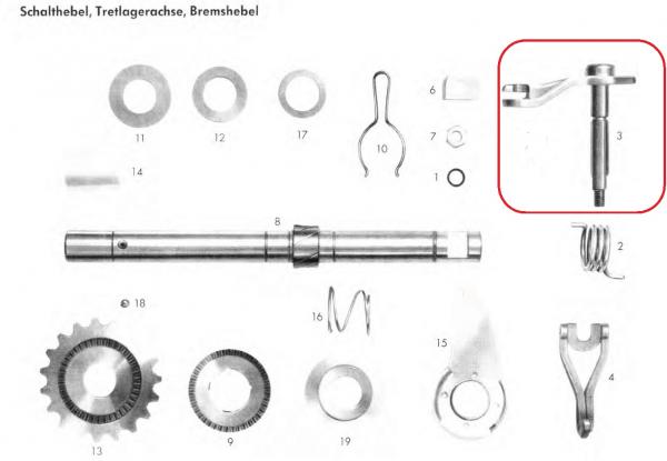 SCHALTHEBEL ZUENDAPP 247 05 614